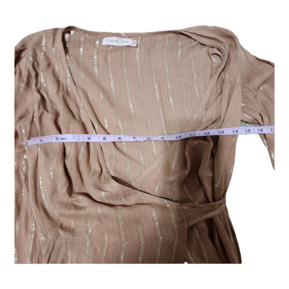 Traffic People Dress 'Shrimp' in Light Brown Size extra small wrap dress - Picture 8 of 9
